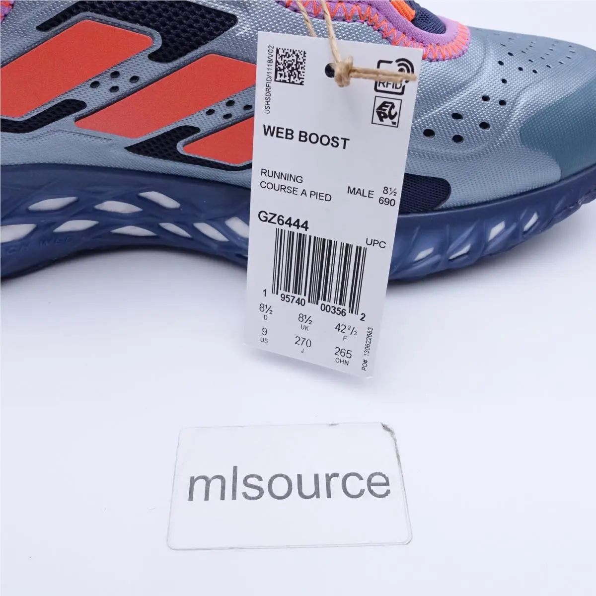 Adidas shoes - adidas Web Boost - Web Boost - GZ6444 - Gray, Manufacturer: Magic Grey Met/Impact Orange/Shadow Navy (UPC: 195740003562) 1
