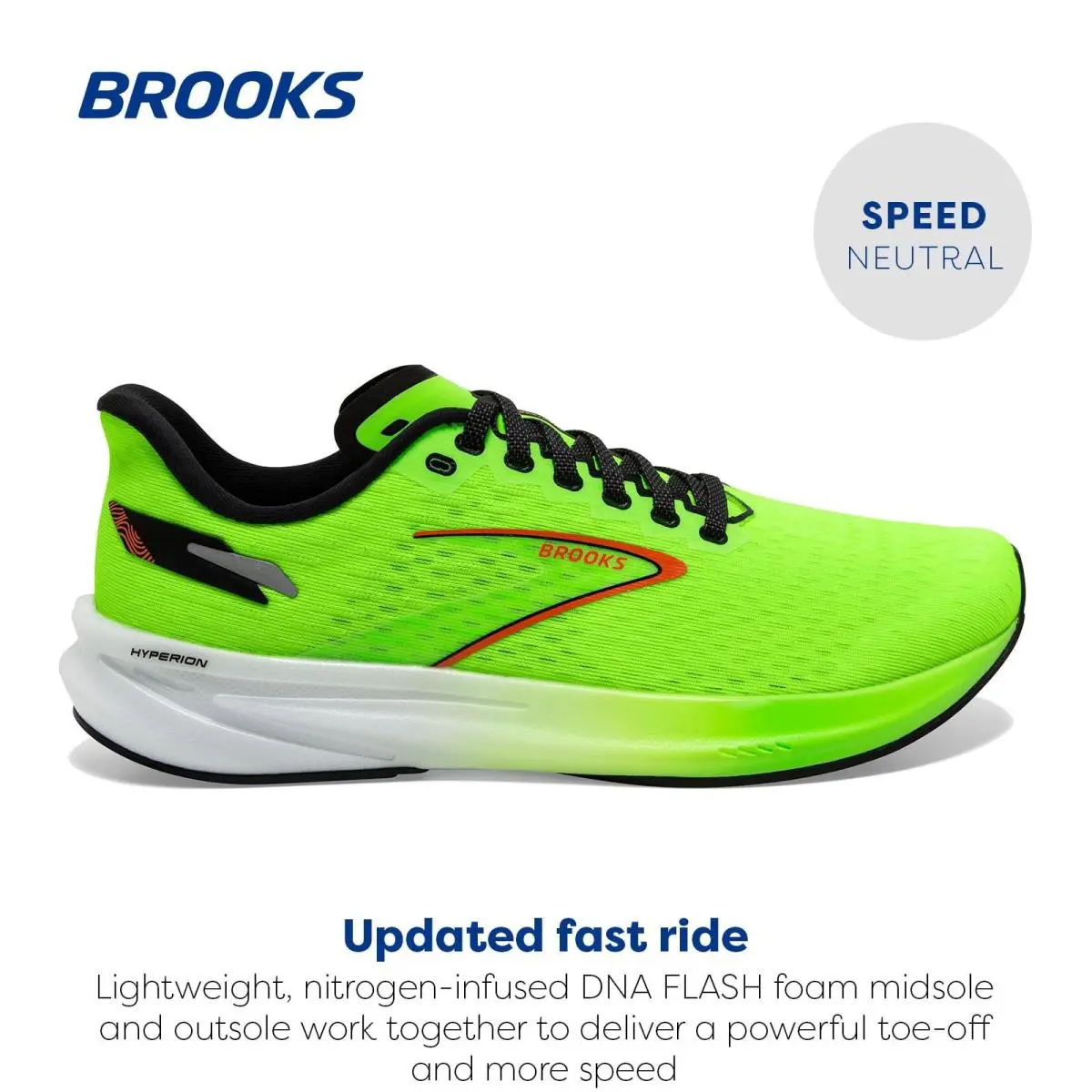 Brooks shoes - Brooks Hyperion - Hyperion - 1104071D308 - Green Gecko/Red Orange/White (UPC: 195394317497) 3