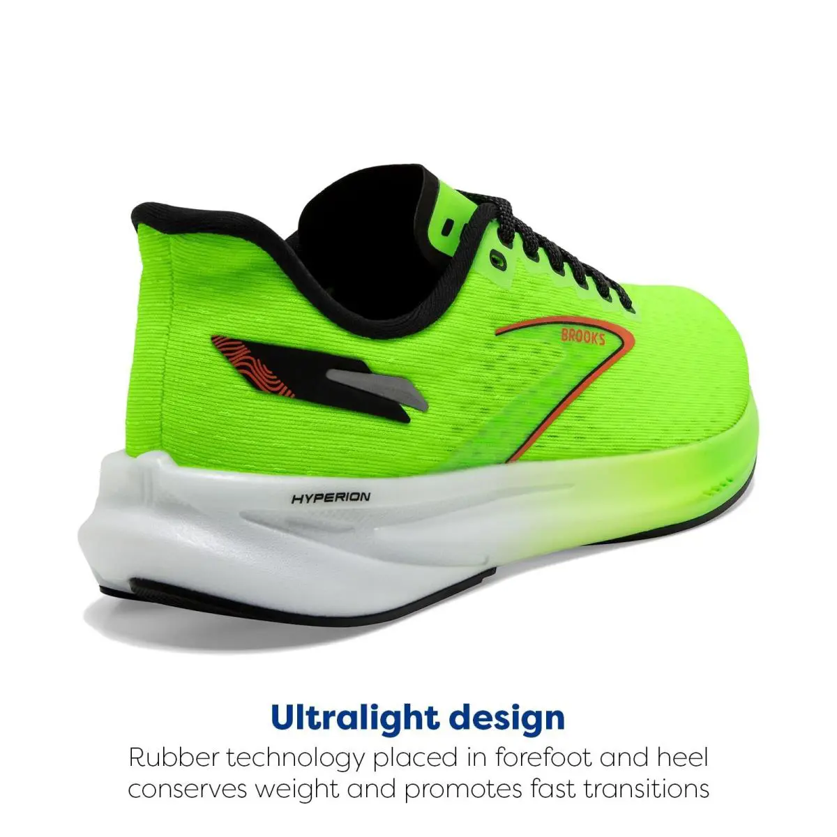 Brooks shoes - Brooks Hyperion - Hyperion - 1104071D308 - Green Gecko/Red Orange/White (UPC: 195394317497) 4