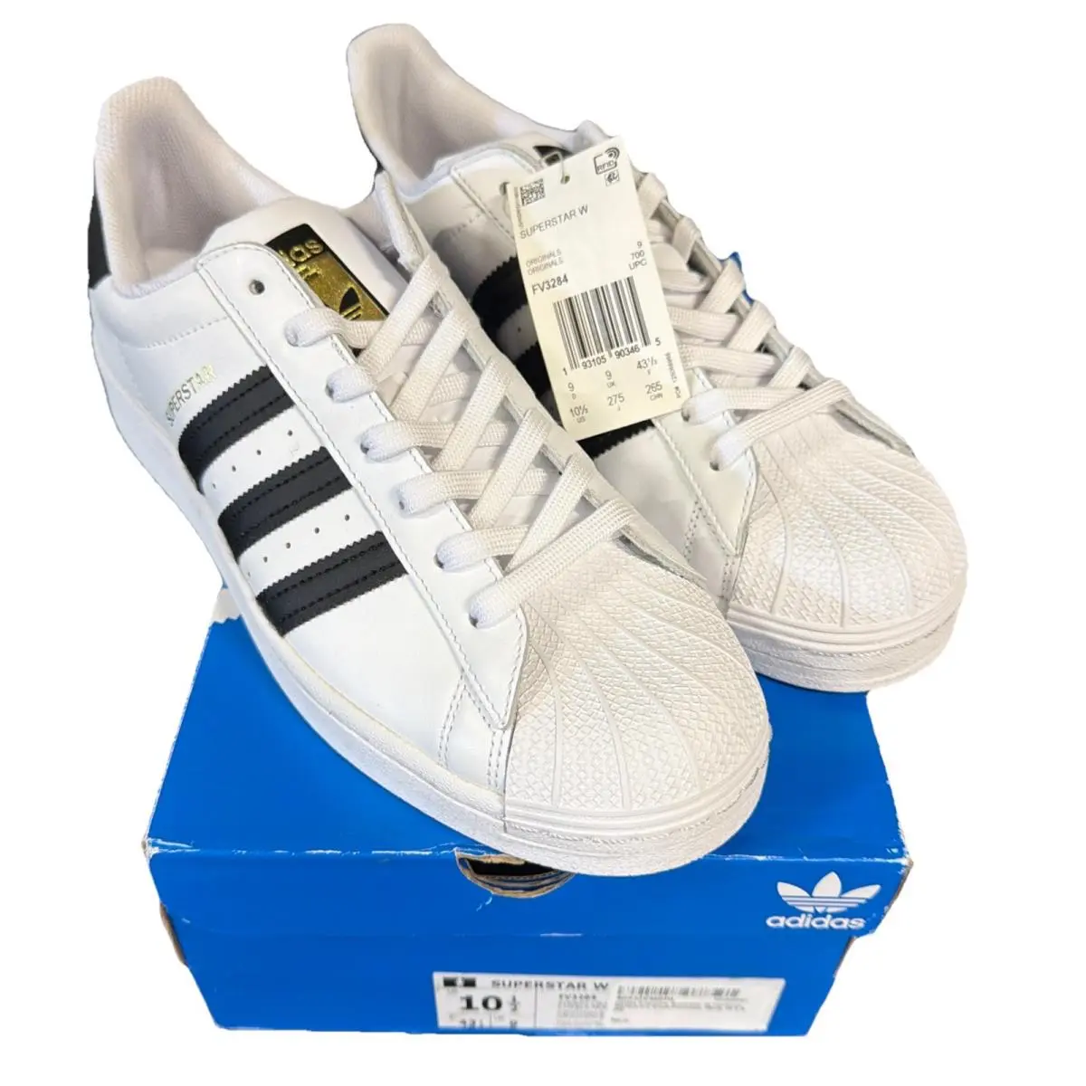 Originals Women`s White Black Superstar Shoes FV3284 Sz 10.5 by Adidas