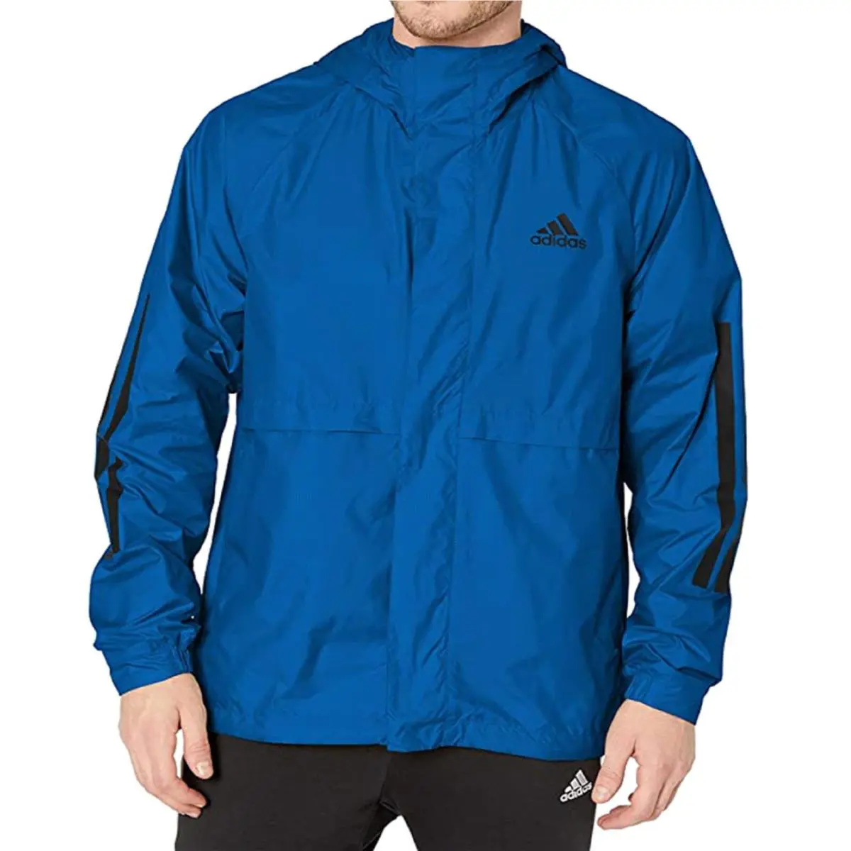 Adidas Men`s Bsc 3-Stripes Wind.rdy Windbreaker Small - Blue