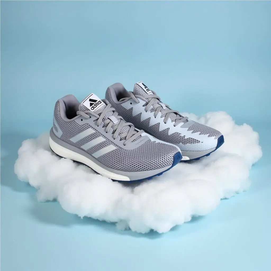 Adidas Men Running Shoe Size 7 M Grey Blue Athletic Casual