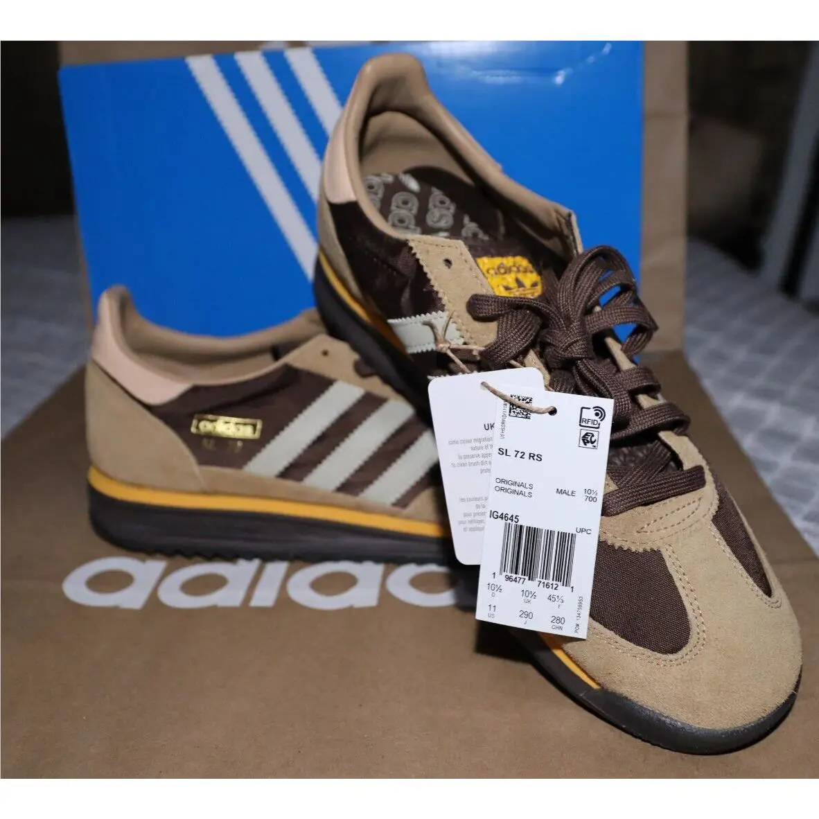 Adidas shoes - Adidas Sl 72 Rs - IG4645 - Brown/Putty Grey/Preloved Yellow (UPC: 196477716121) 0