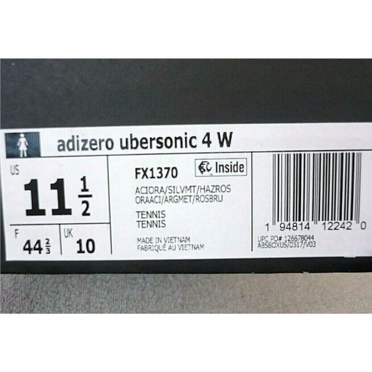 Adidas shoes - Adizero Ubersonic 4 - Adizero Ubersonic - FX1370 - Acid Orange, Silver Metallic (UPC: 194814122420) 2