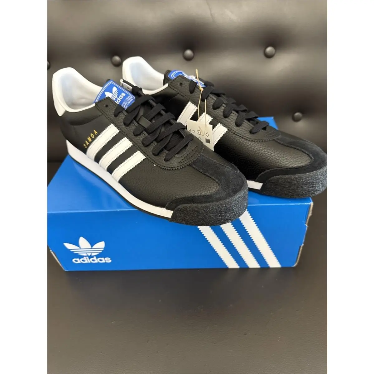 Adidas Samoa Core Black White Mens Size 13 Athletic Sneaker