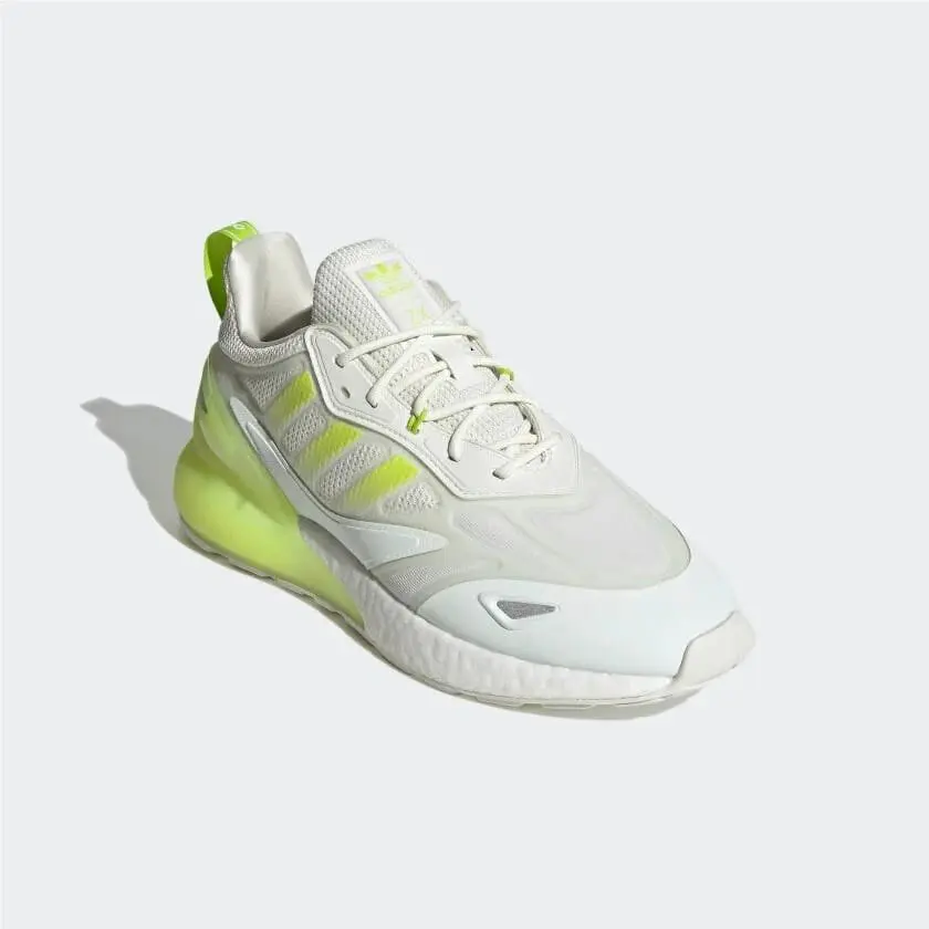 Adidas Men`s ZX 2K Boost 2.0 Neon Slime Green White Shoes GZ7734 Sz 10