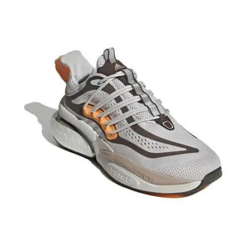 Adidas Alphaboost V1 Men`s Running Shoes Grey /wonder Beige/orange Size 10