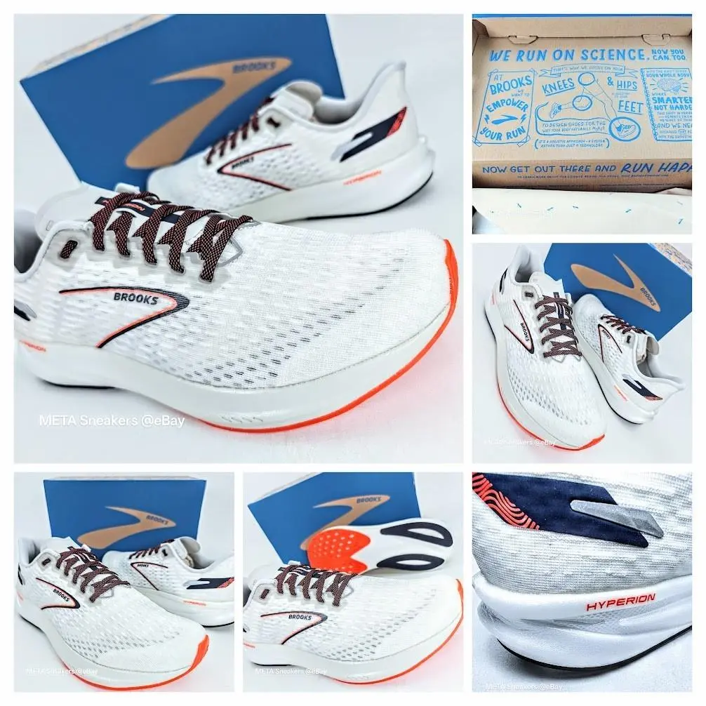 Brooks Hyperion US 13 Men`s White Black Orange Speed Lightweight Neutral Run