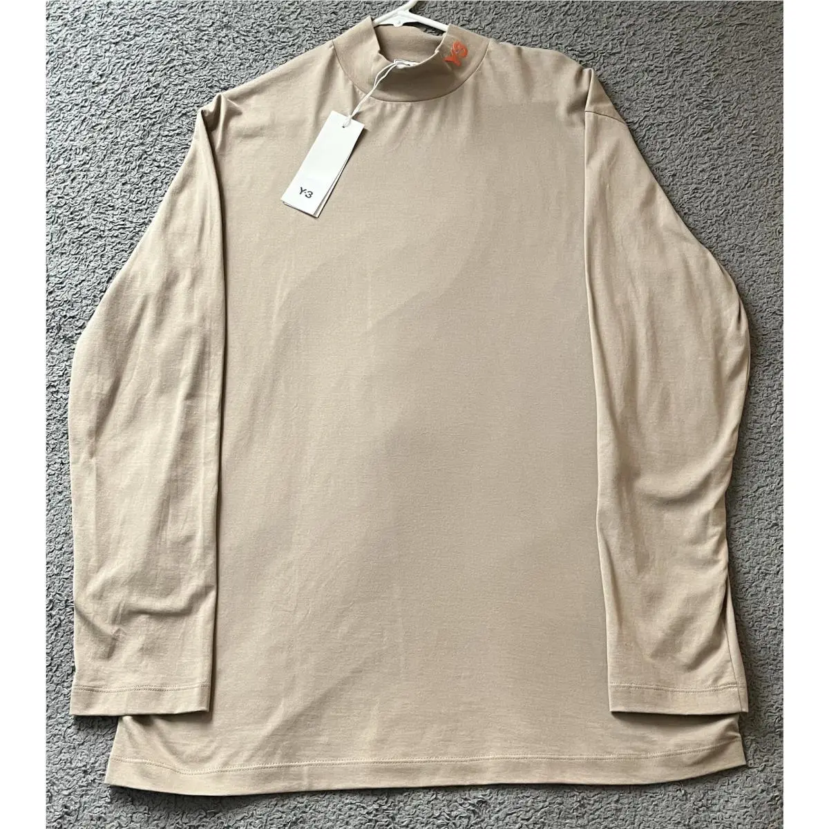 Y-3 Adidas Khaki Mock-neck Long-sleeve Top / Men`s Medium /