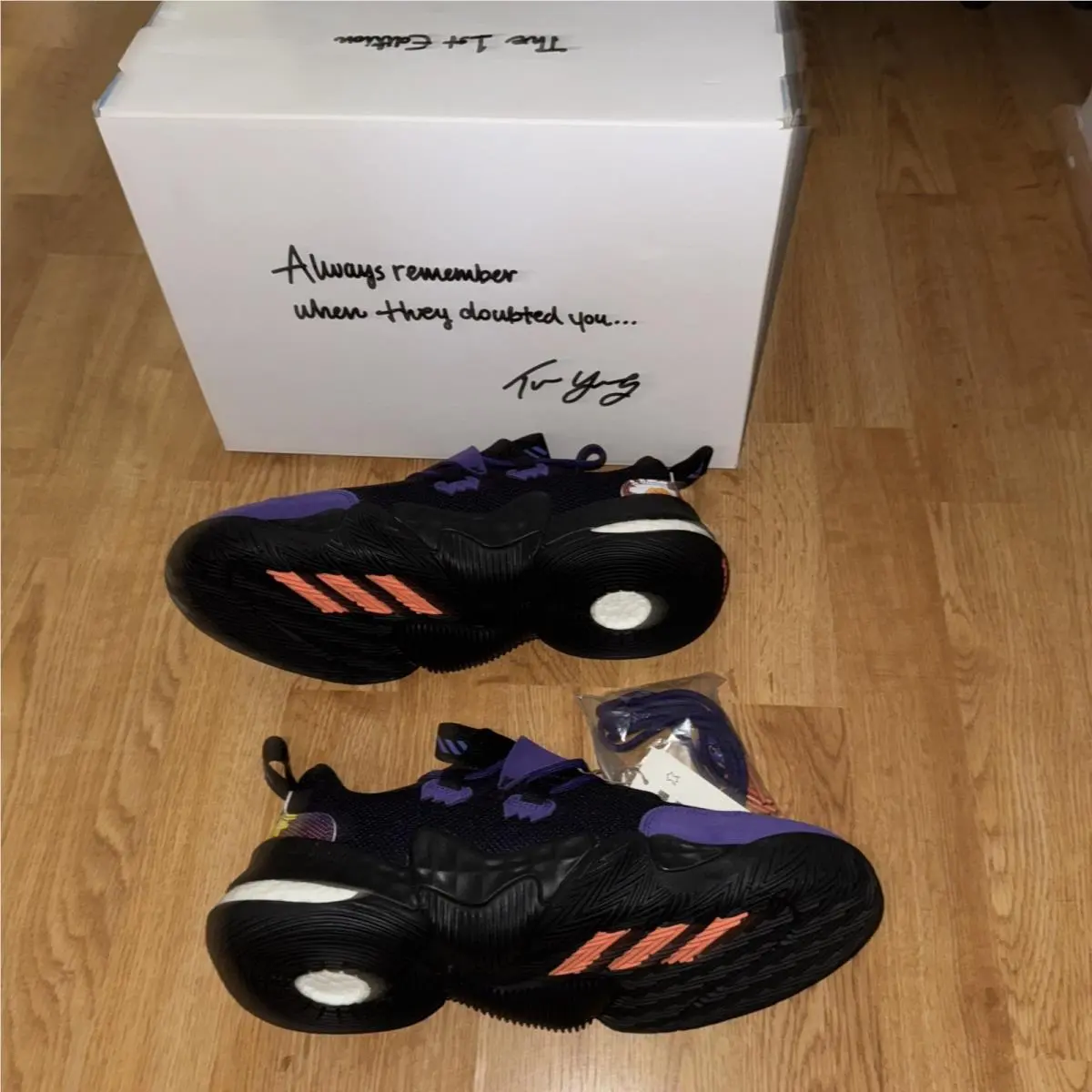 Adidas shoes - adidas Trae Young 1 - Trae Young - GZ4627 - Black, Manufacturer: Core Black/Team College Purple/Team Solar Orange (UPC: 195740120832) 1