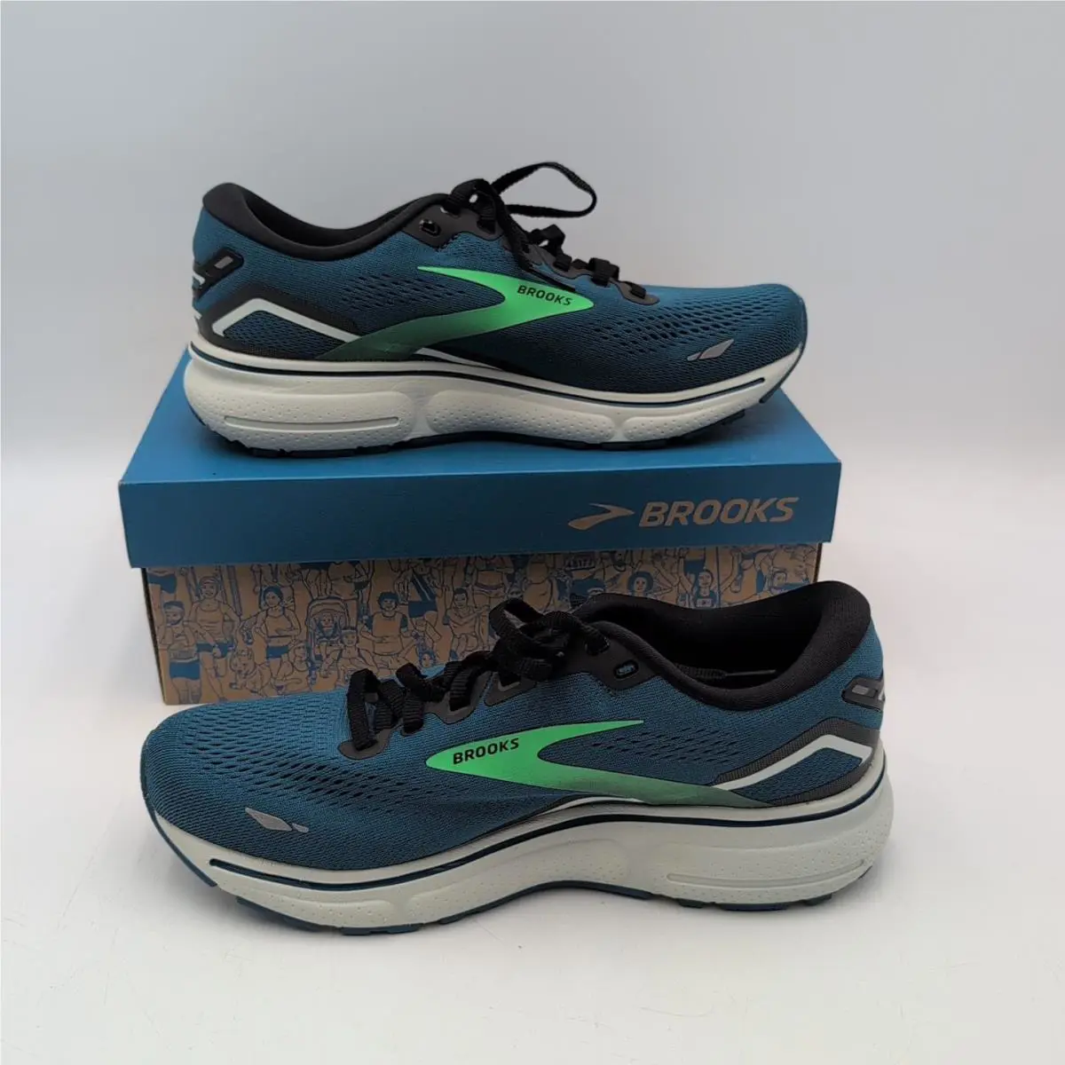 Brooks Ghost 15 Moroccan Blue Black Spring Bud Men s Running Shoes Size 7.5 D