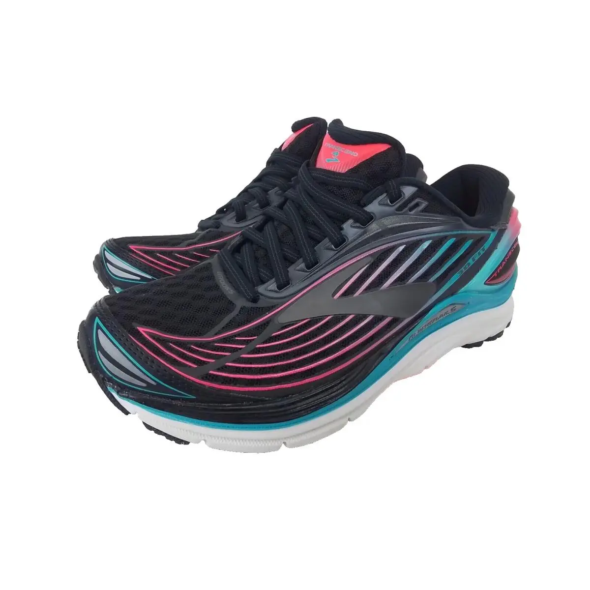 Brooks Transcend 4 Black/diva Pink/teal 120239 1B 070 Women`s Size 6 US