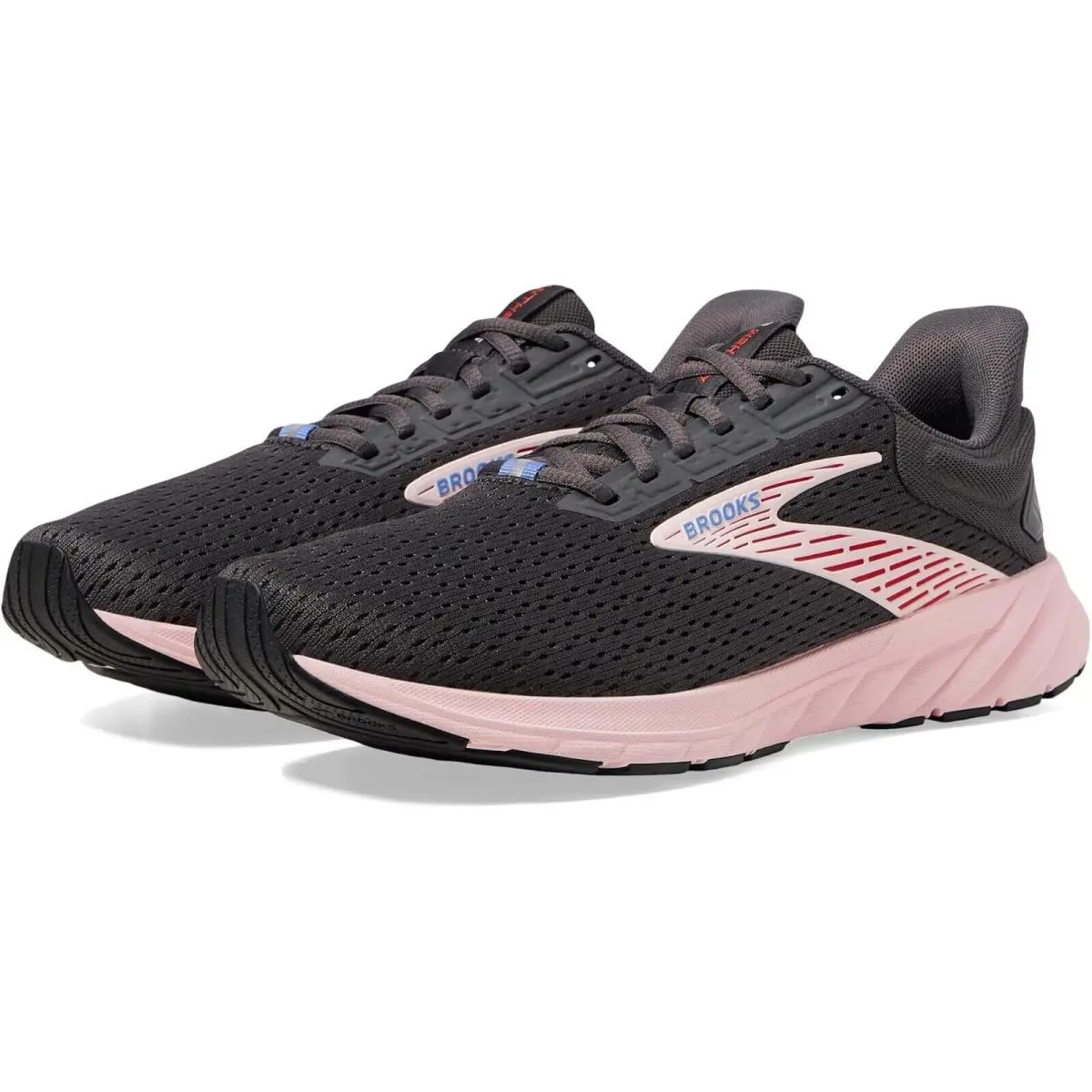 Brooks Z2441 Anthem 6 Blackened Pearl/pink/rose Women`s Running Shoes Size 8.5 M - Grey/Pink