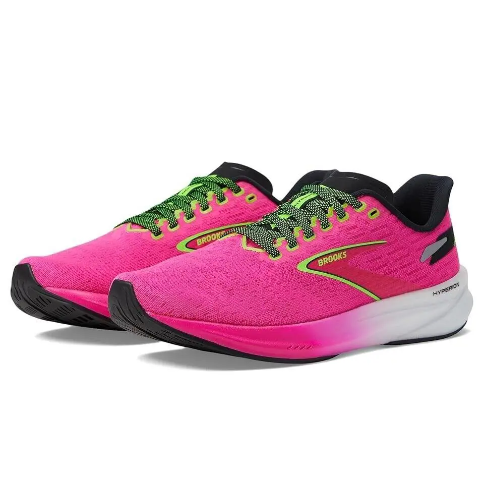 Brooks Z2403 Womens Pink Glo/green/black Hyperion Running Shoes Size 6 M