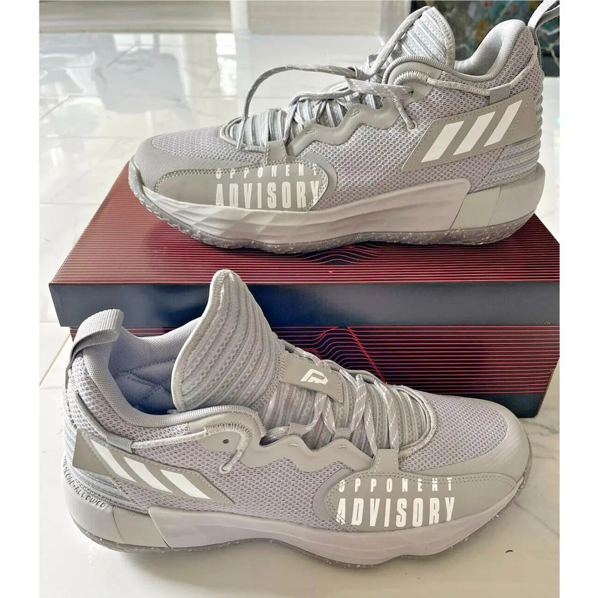 Adidas SM Dame 7 Extply Men`s Shoes Grey/white GW7904 Size 14