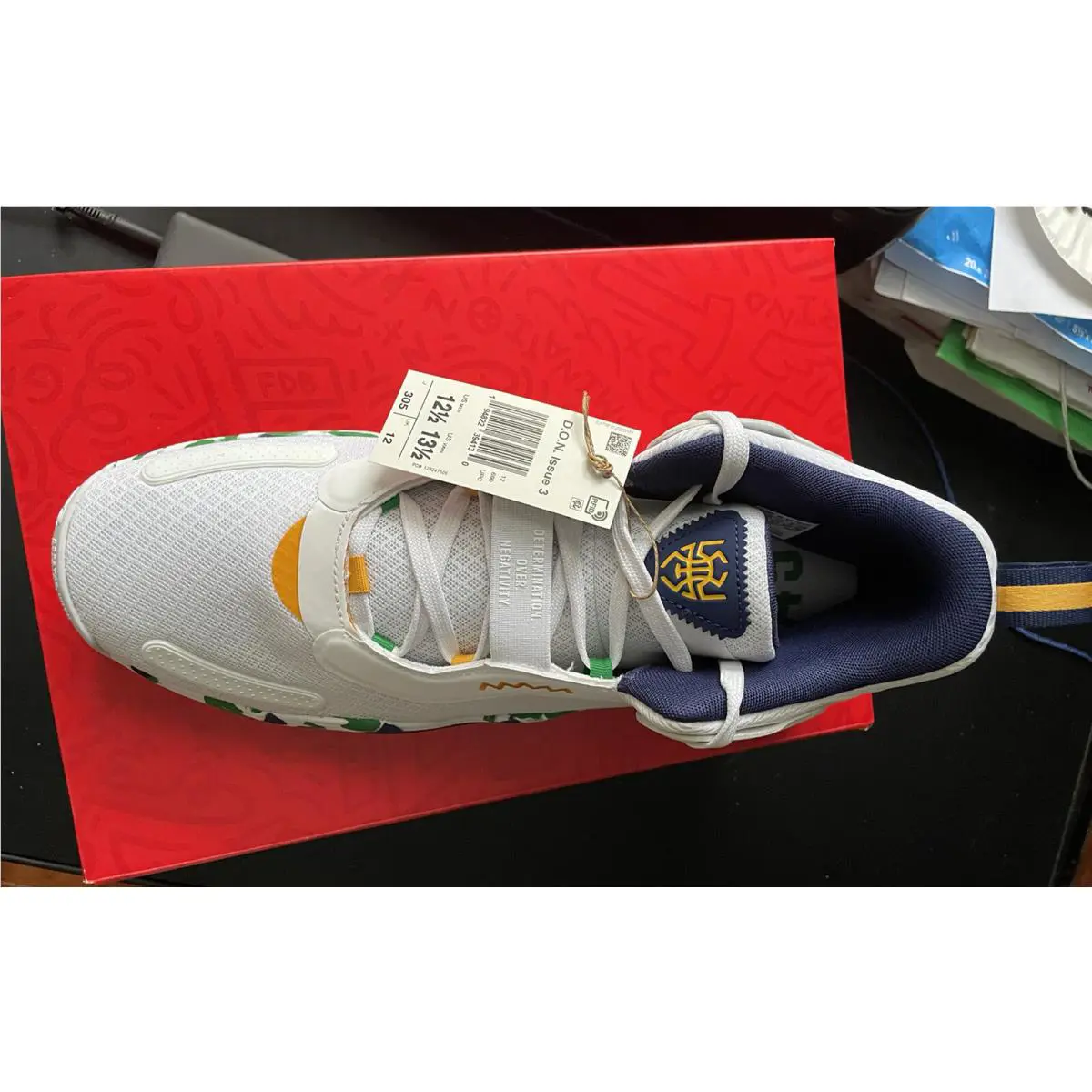 Adidas shoes - Adidas D.O.N Issue 3 - Issue - White Blue Green Yellow 0