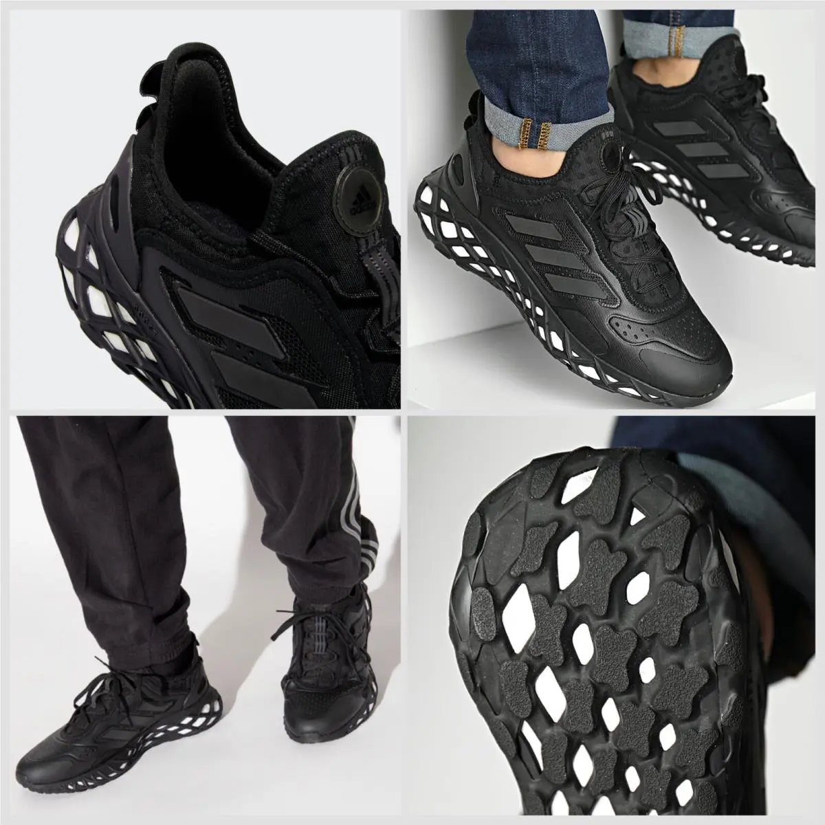 GZ6445 Adidas Mens Web Boost Core Black Running Sportswear Shoes Size 10.5 - Black