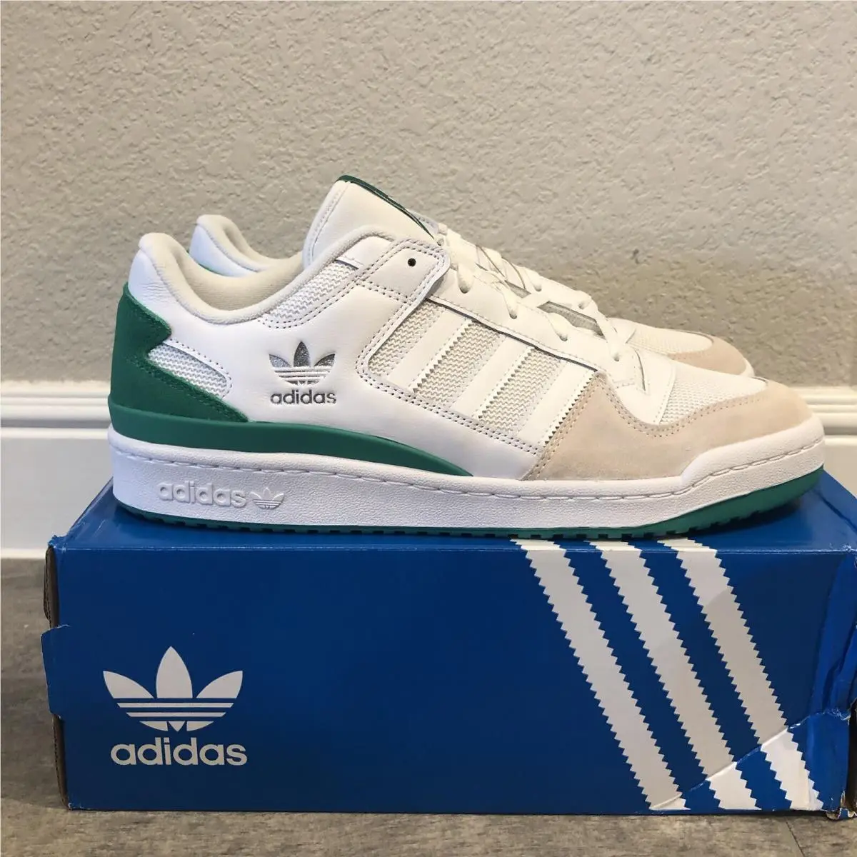 Adidas Originals Forum CL Classic Sneakers White Green Men`s Shoes Size 12