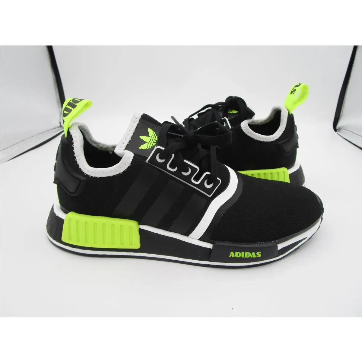 Adidas Nmd R1 GS 5.5Y Black Solar Yellow Running Shoe Sneakers GY5060 - Black