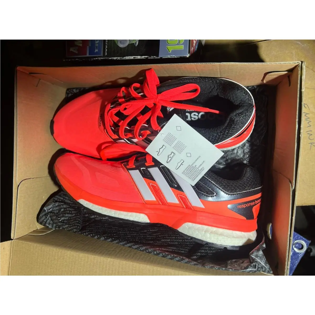 Adidas Men’s 9.5 Response Boost Tech Running Shoes Bold Orange/black M