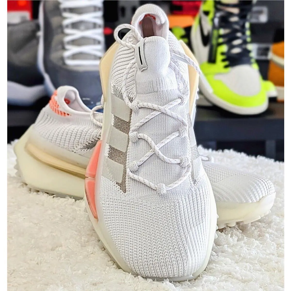 Adidas NMD_S1 Low HQ4465 White Coral Fusion Women`s Athletic Shoes Size 8.5