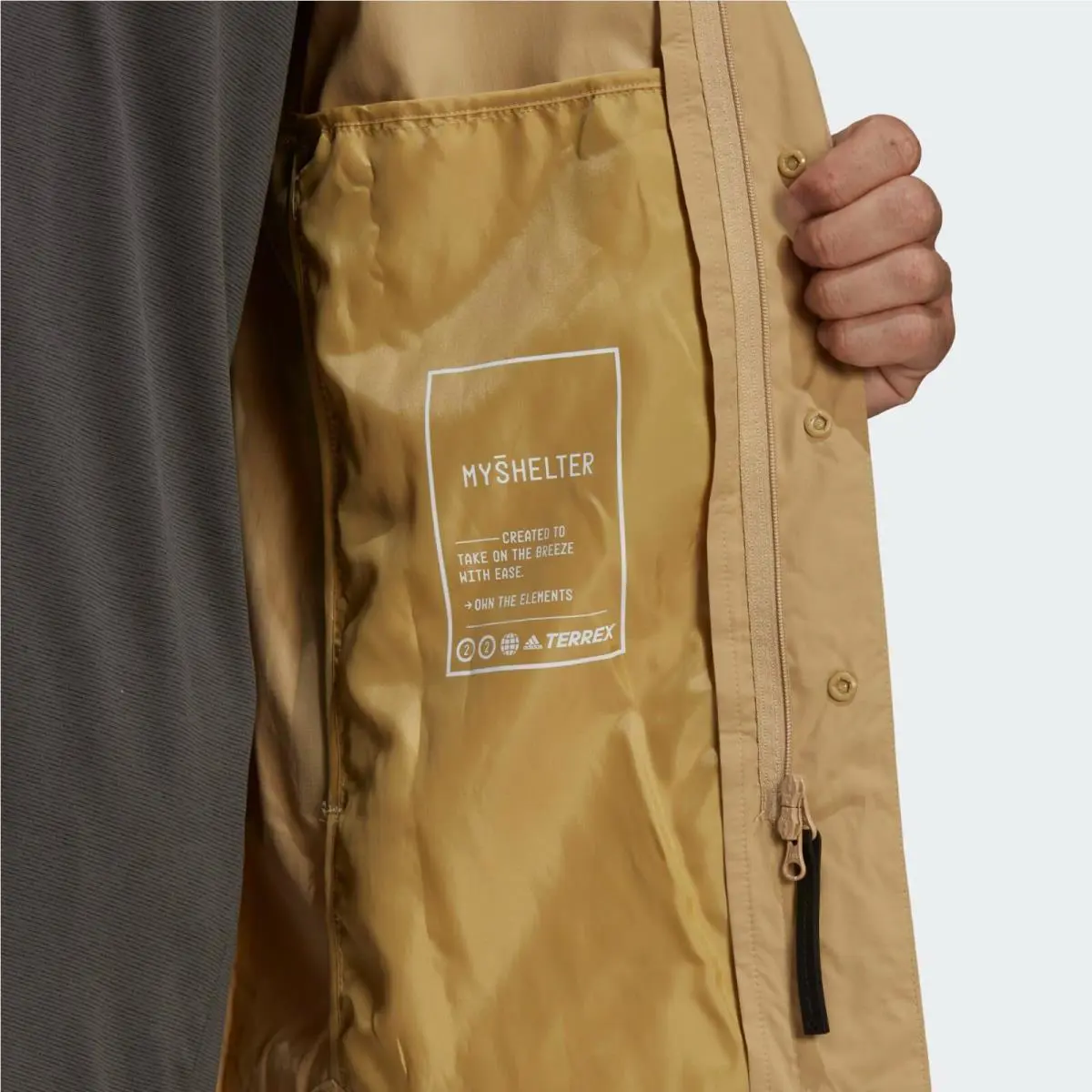 Adidas clothing - Adidas Terrex CT Myshelter WIND.RDY Jacket - H48571 - Beige Tone 3