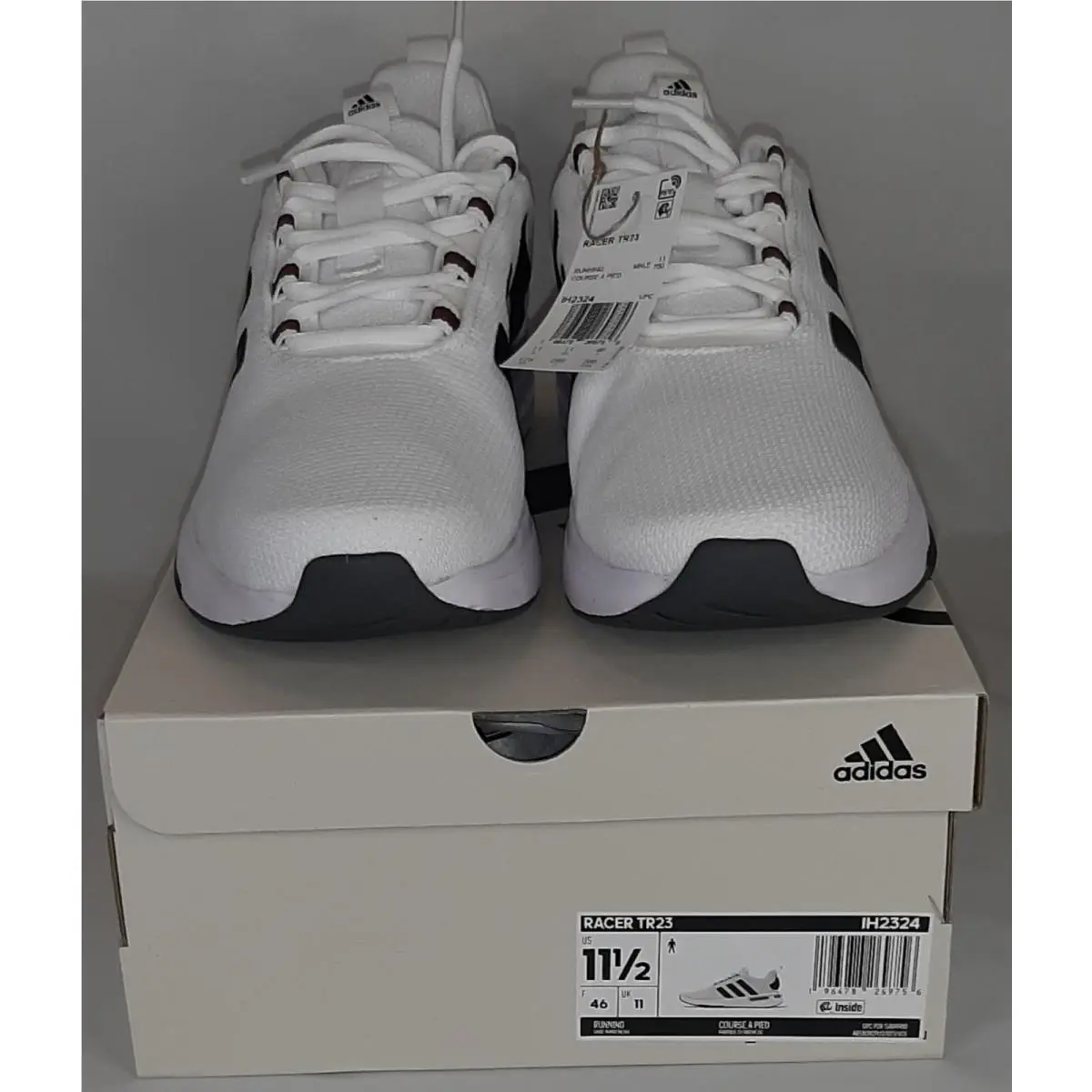 Racer TR23 Men`s Sz 11.5 Shoes Cloud White/ Black IH2324 by Adidas