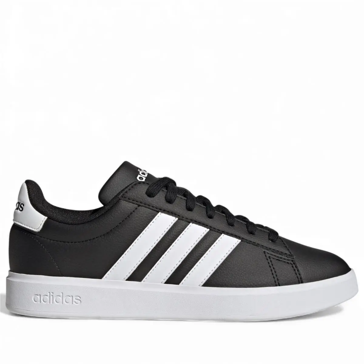 Adidas Men`s Grand Court 2.0 Shoes Black with White Stripes Men’s Size 10