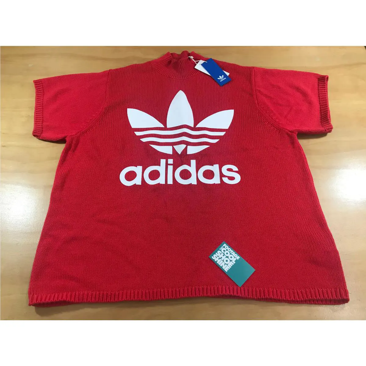 Adidas Big Trefoil Logo Women`s Sweatshirt Shirt Red White Large L