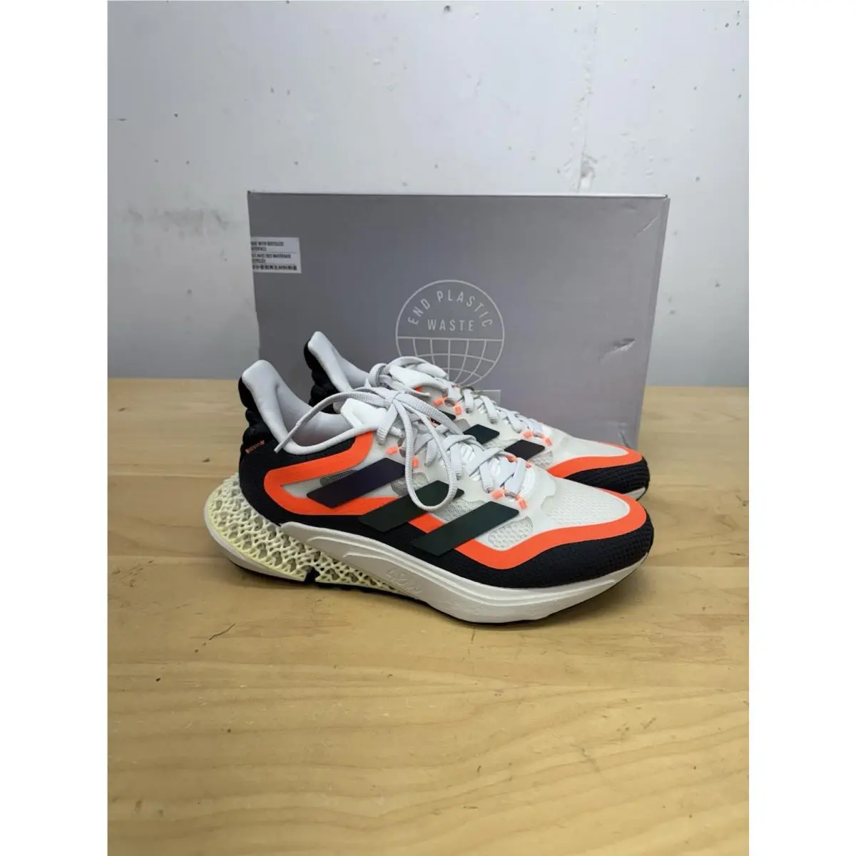 4DFWD Pulse 2 Running Shoes White / Black / Orange Sz 11.5 GX9285 by Adidas