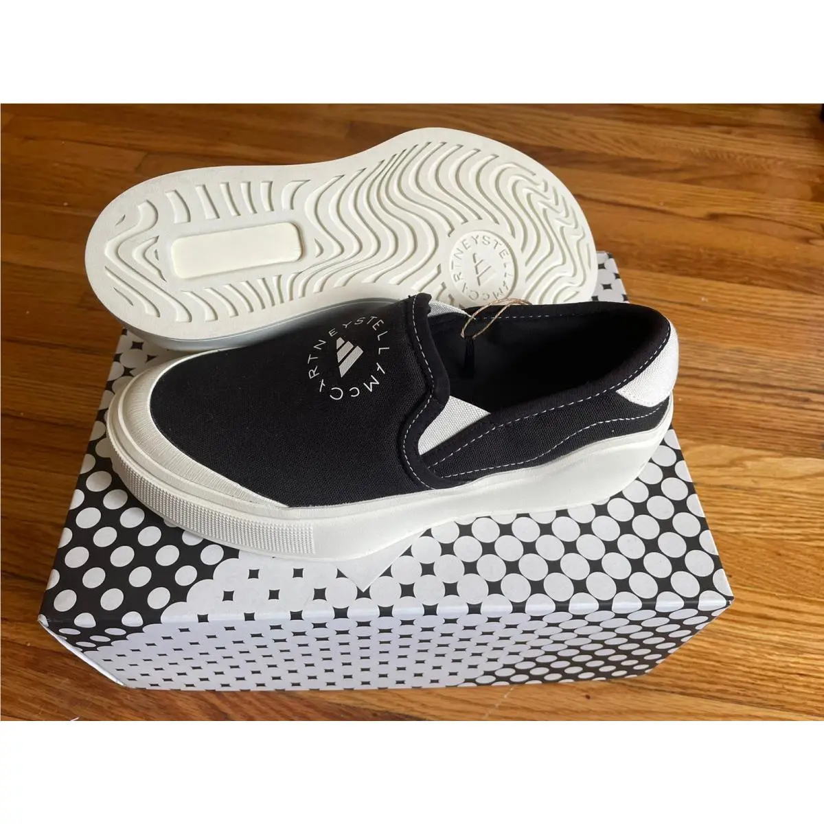 Adidas Stella Mccartney Court Slip-on Shoes Black 8.5W Anthropologie