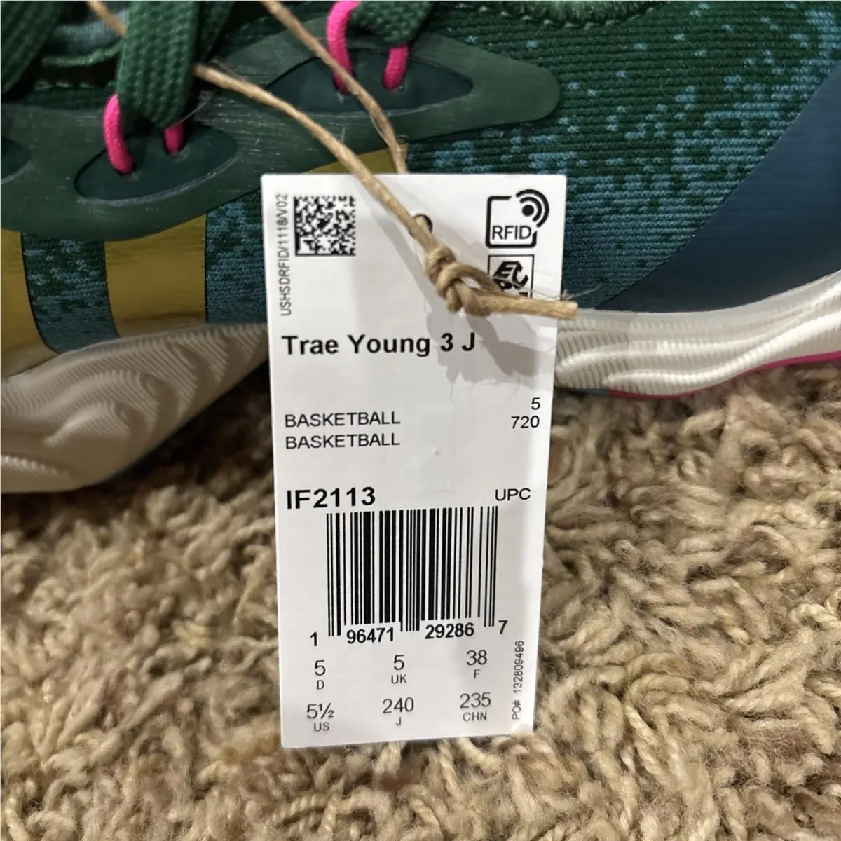 Adidas shoes - adidas Trae Young 3 J - IF2113 - Green (UPC: 0196471292867) 5