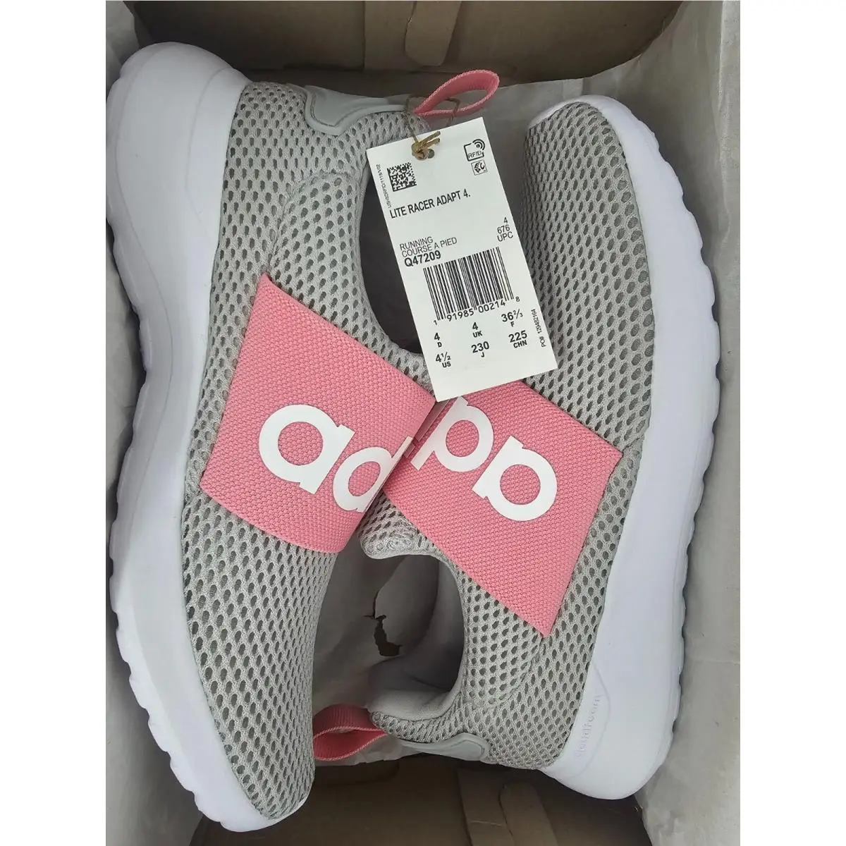 Adidas Unisex Child Lite Racer Adapt 4.0 Running Shoes Big Kid US