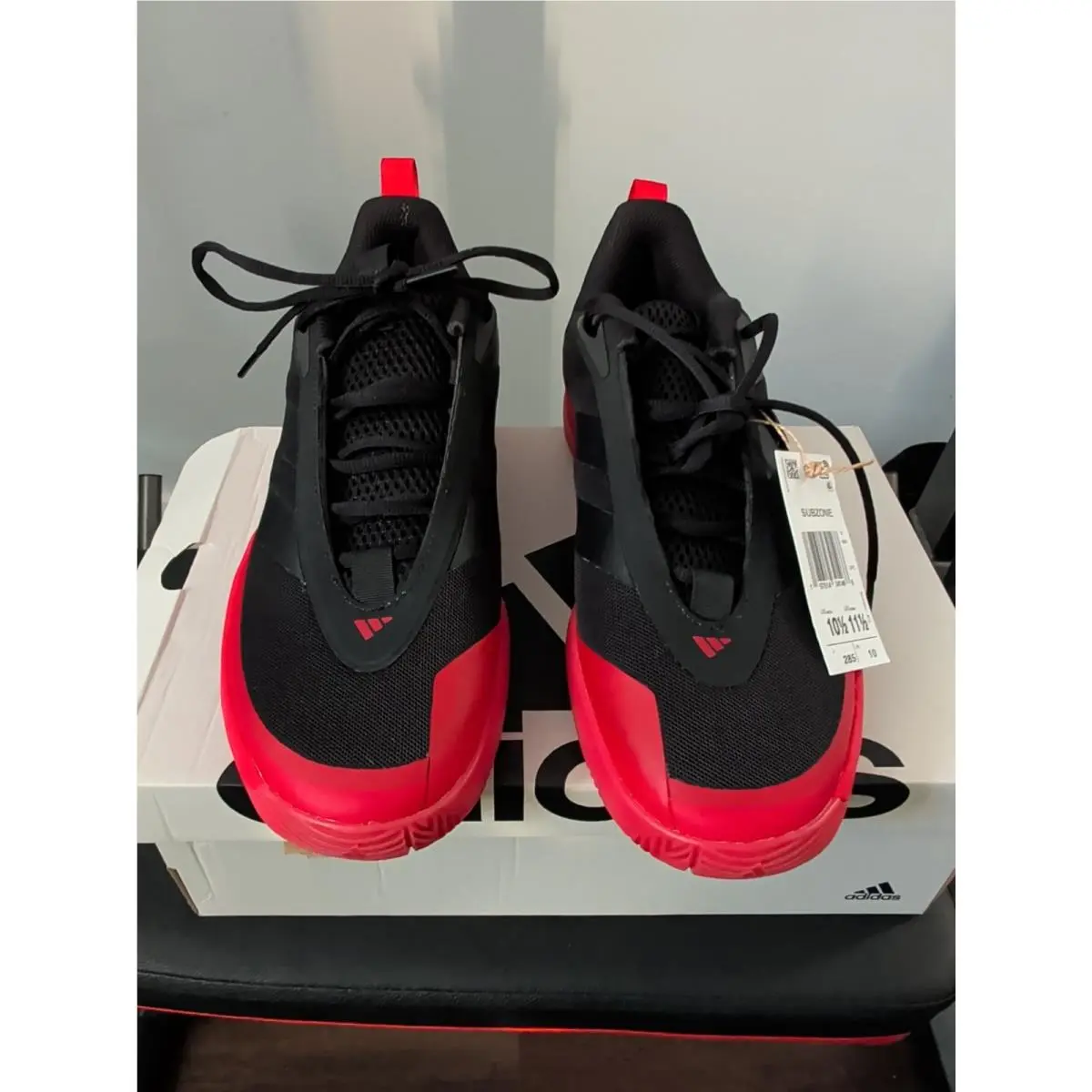 Adidas Men`s Subzone Basketball Sneakers Red Black IH8555 Size Men 10.5 / W 11.5 - Red