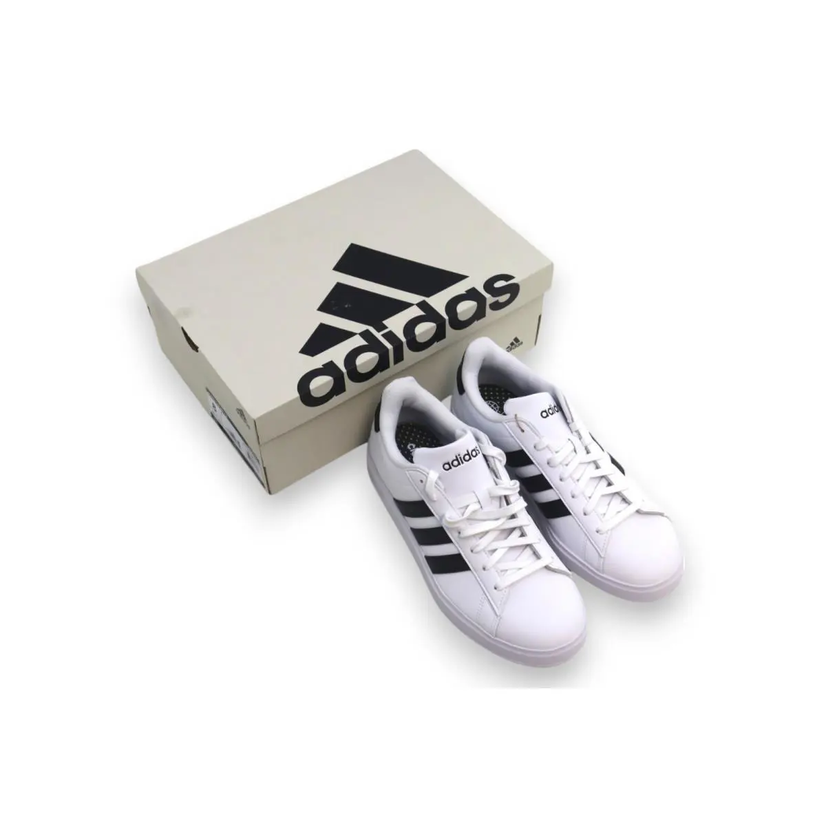 Adidas Men`s Grand Court 2.0 Shoes - Cloud White Size 8 - White