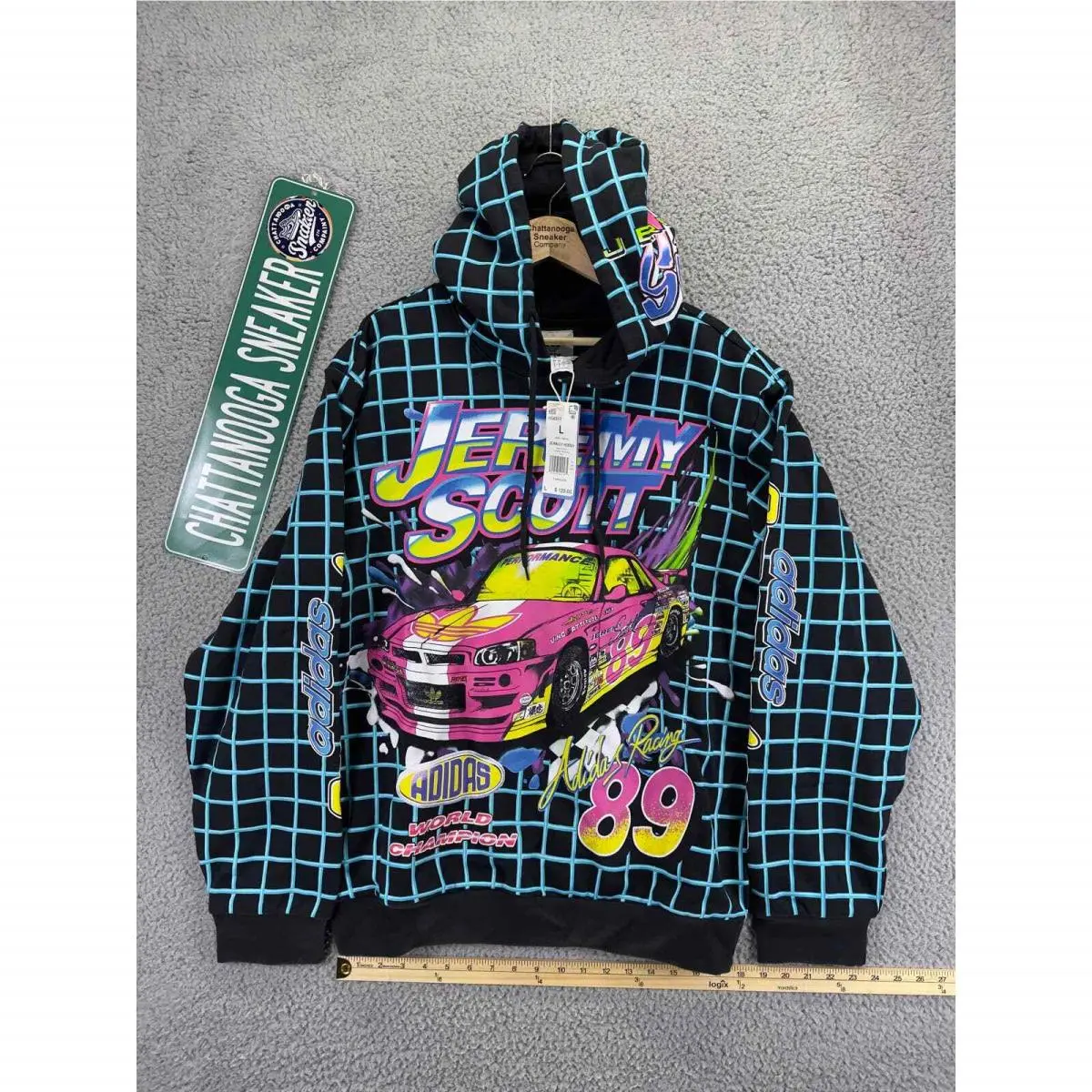 Adidas x Jeremy Scott Nescar Hoodie Mens Large Rally Pullover Large Graphic L