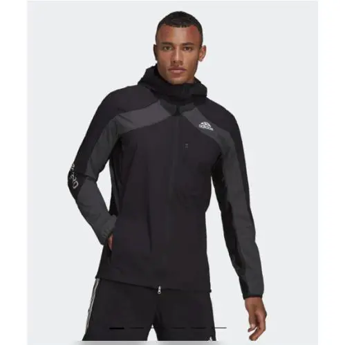 Adidas Men`s Adizero Marathon Track Jacket Black H32178 Size XL