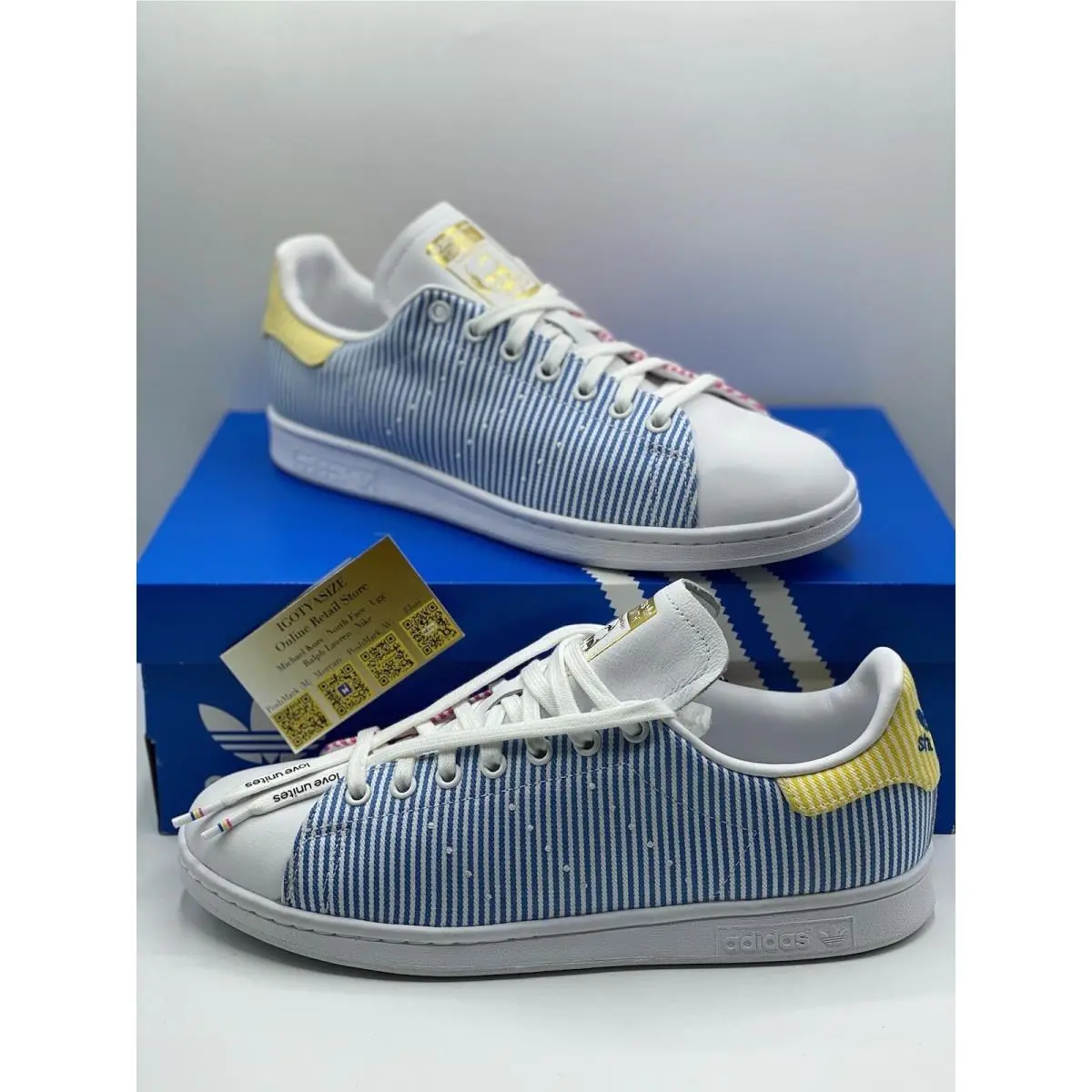 Adidas shoes - STAN SMITH PRIDE - STAN SMITH PRIDE - FY9021 - Footwear White/Pink/Ray Blue 6