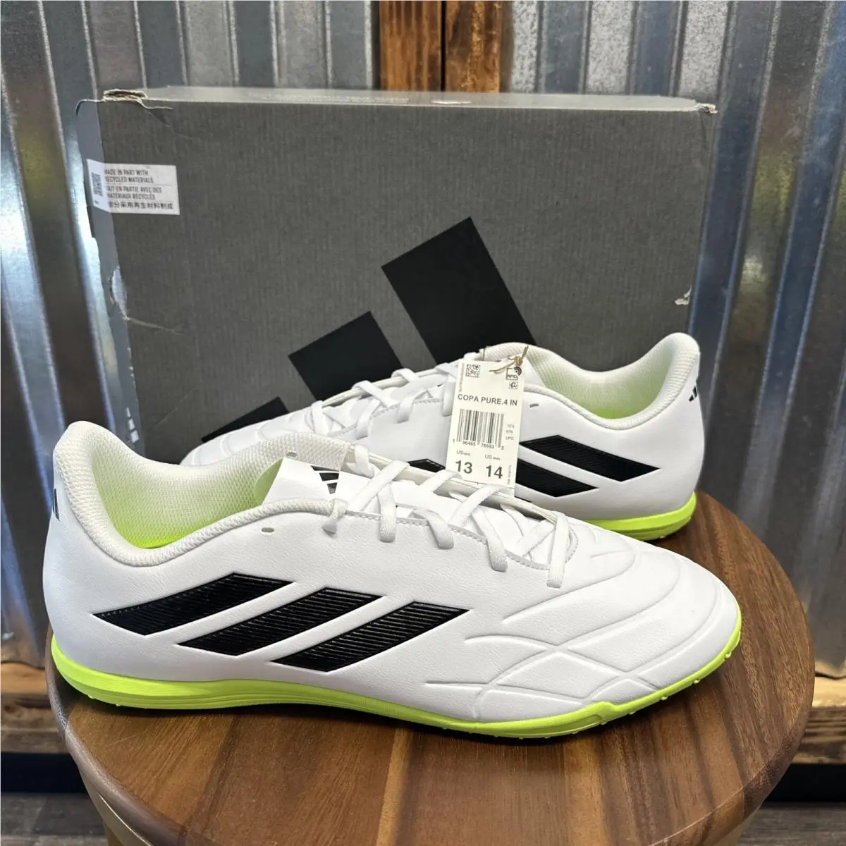 Adidas Copa Pure.4 In White/black Indoor Soccer Shoes Mens Size 13 GZ2537