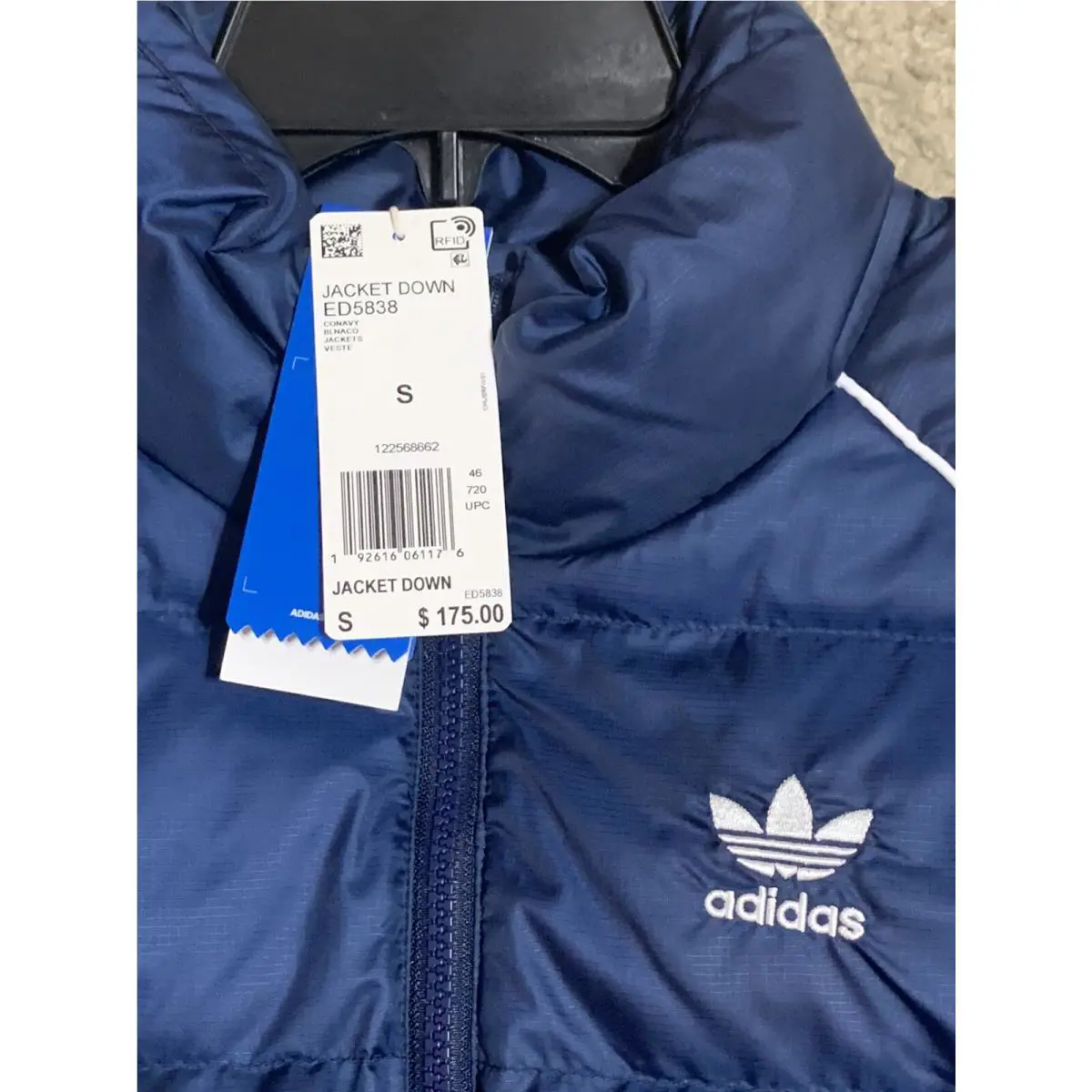 Adidas clothing - ADIDAS DOWN JACKET - DOWN JACKET - ED5838 - Blue, Manufacturer: Collegiate Navy (UPC: 0192616065495) 1