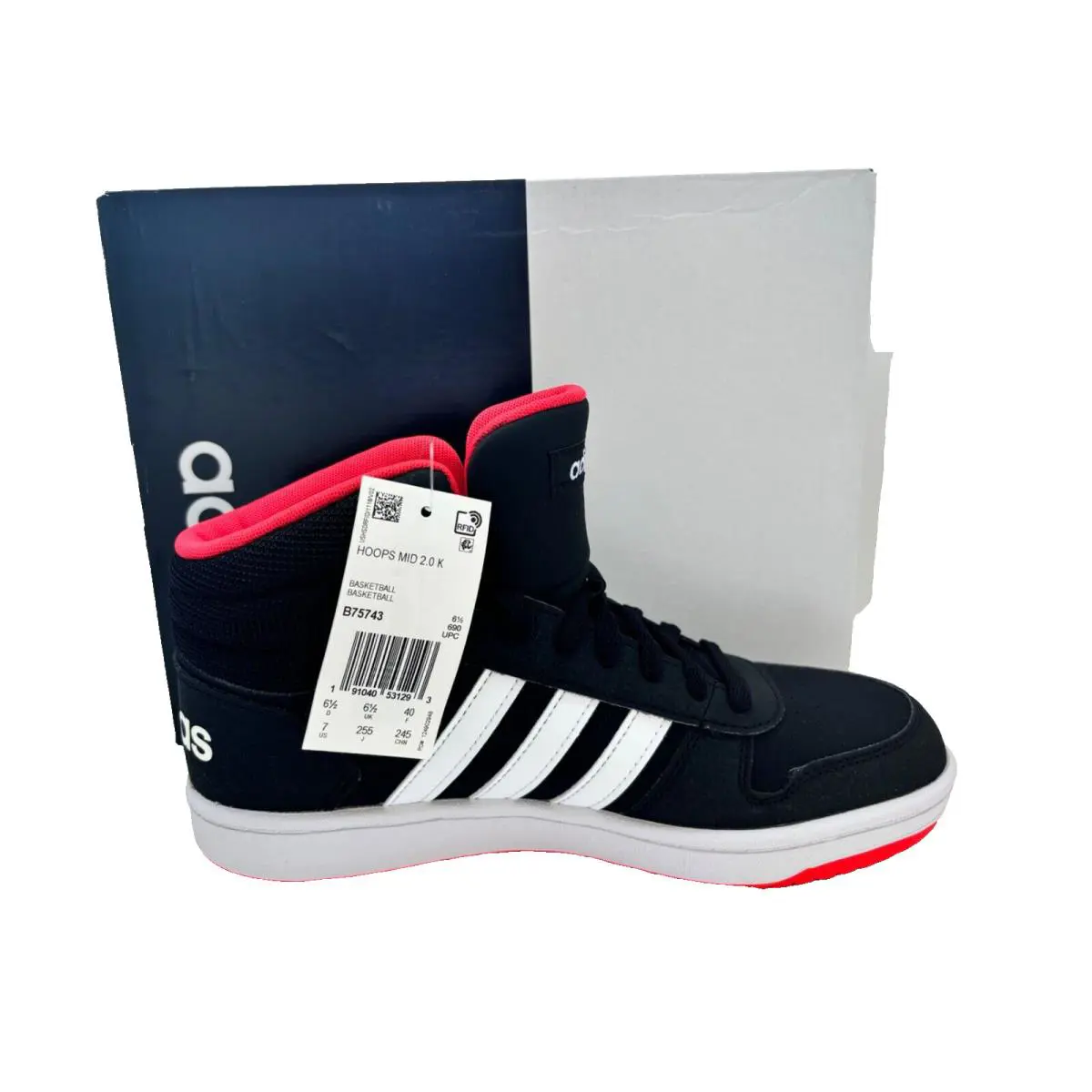 Adidas shoes - adidas Hoops 2.0 - Hoops - ADIDAS B75743 - BLACK/WHITE 8