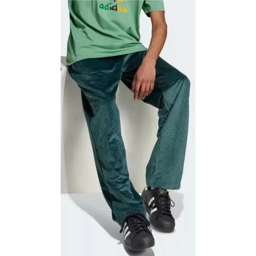 Adidas Originals Monogram Velour Track Pants Mineral Green Soft Sporty Men’s M