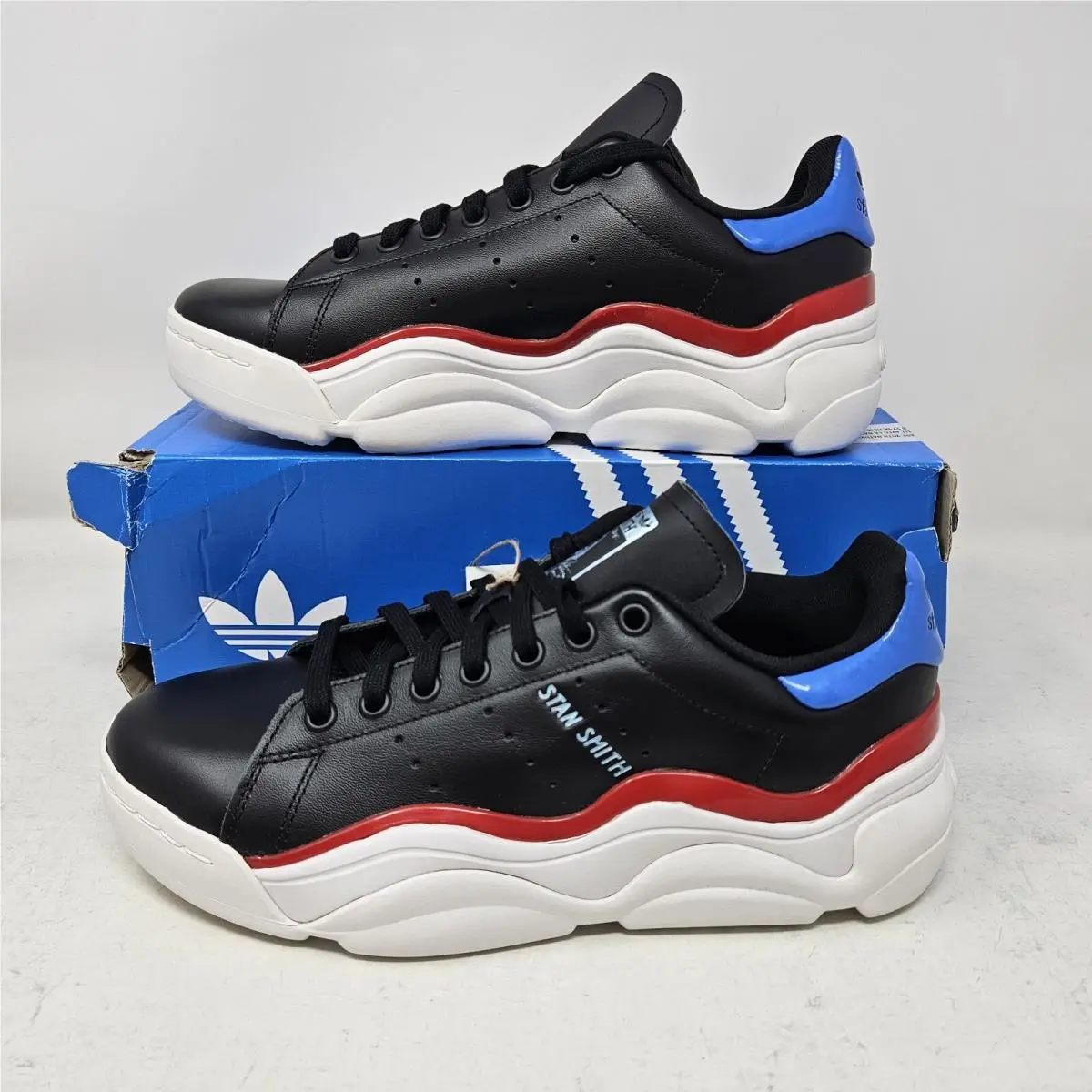 Wmns Adidas Stan Smith Millencon Casual Shoe / Black Red Blue / GZ9699 Size 9