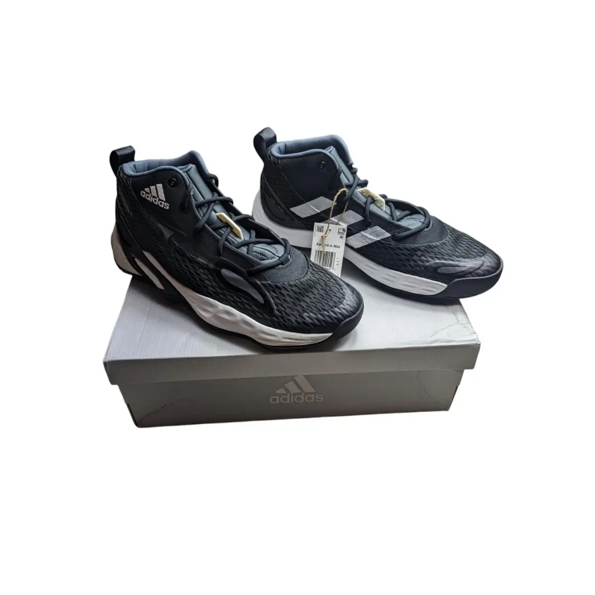 Adidas Exhibit A Mid H67747 Basketball Shoes Core Black Mens Size 11.5 - Core Black-silver Metallic-team Dark Grey
