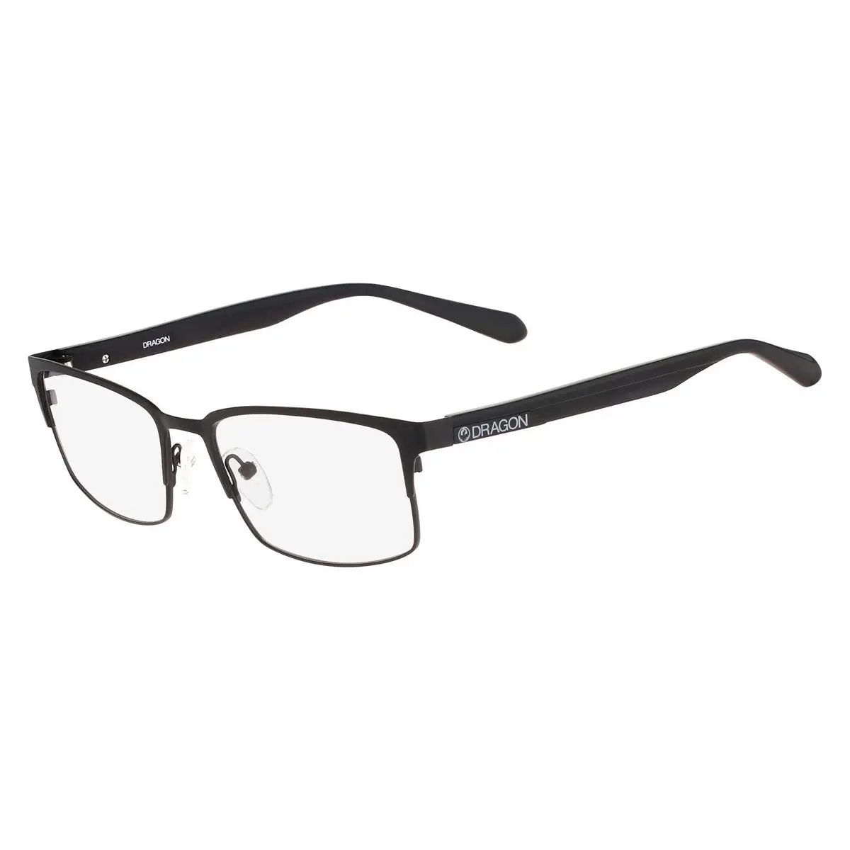 Dragon DR139 Ben Eyeglasses Men Satin Black Rectangle 53mm - Frame: Satin Black, Lens: Demo