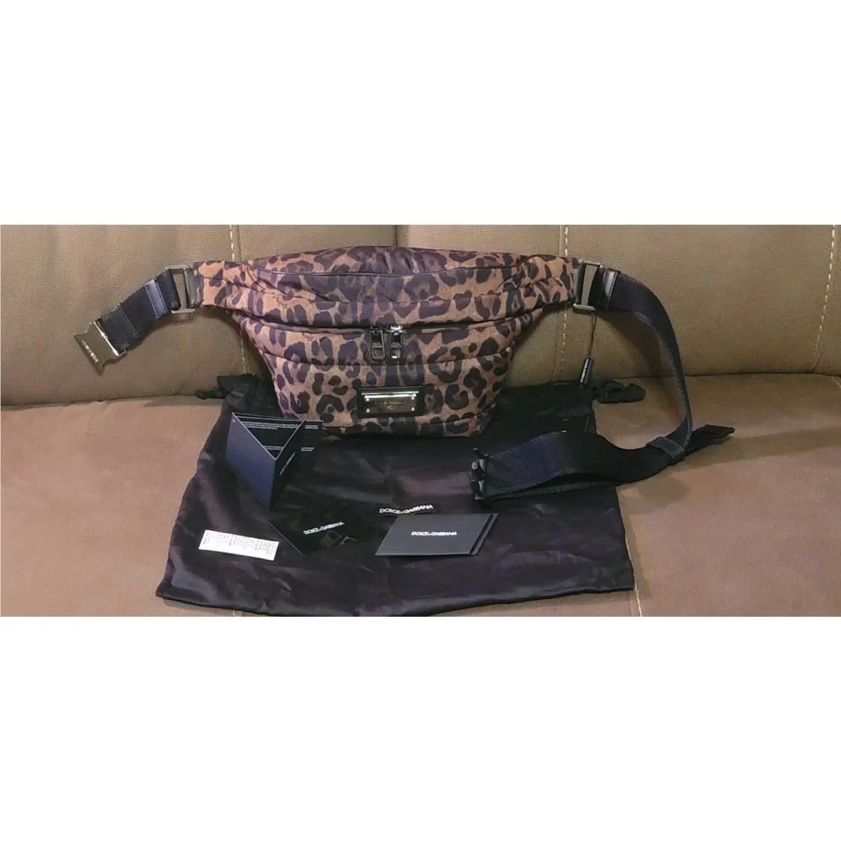 Dolce Gabbana Leopard-print Sicily Belt Bag Backpack in Quilted Nylon