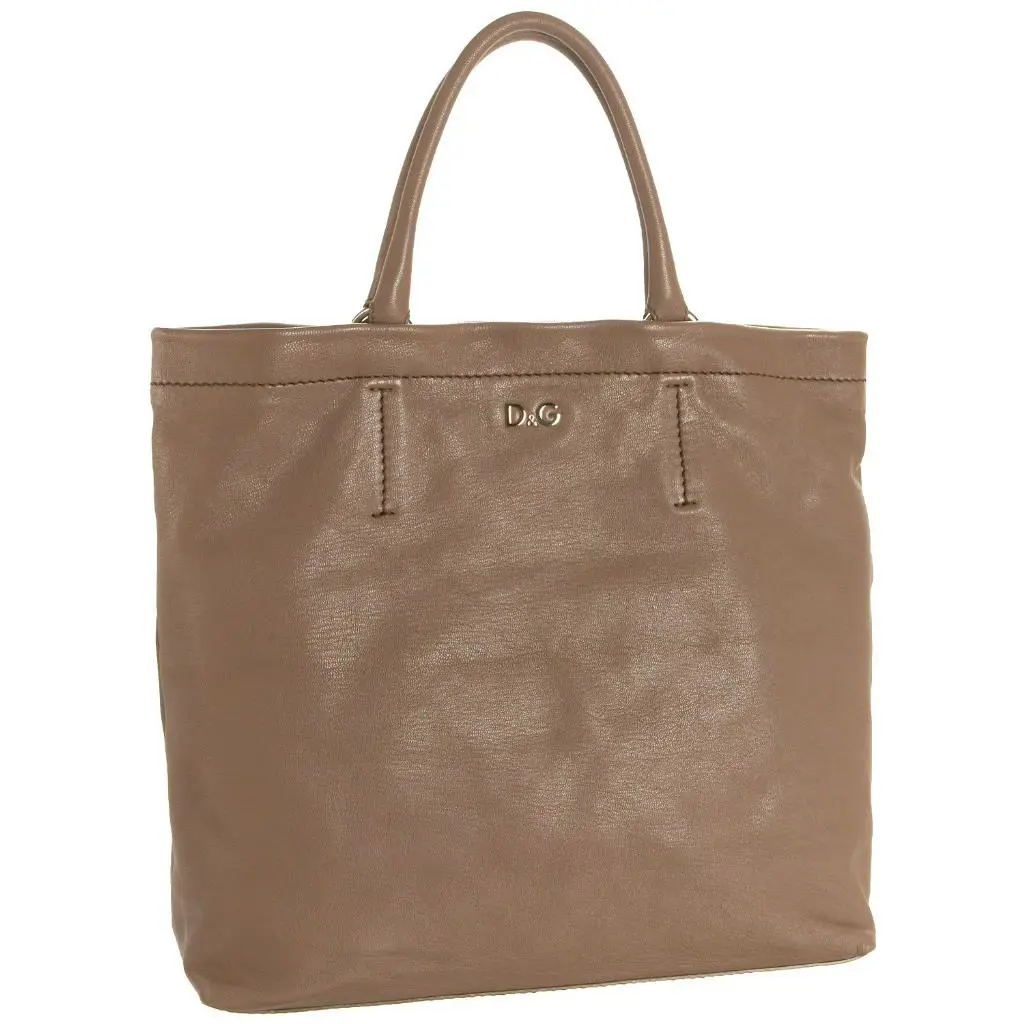 D G Dolce Gabbana Medium Leather Shoulder Shopping Bag Tote Handbag Italy