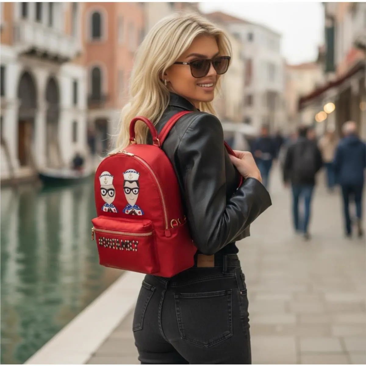 Leather -nylon Dolce Gabbana Vulcano Women’s Backpack
