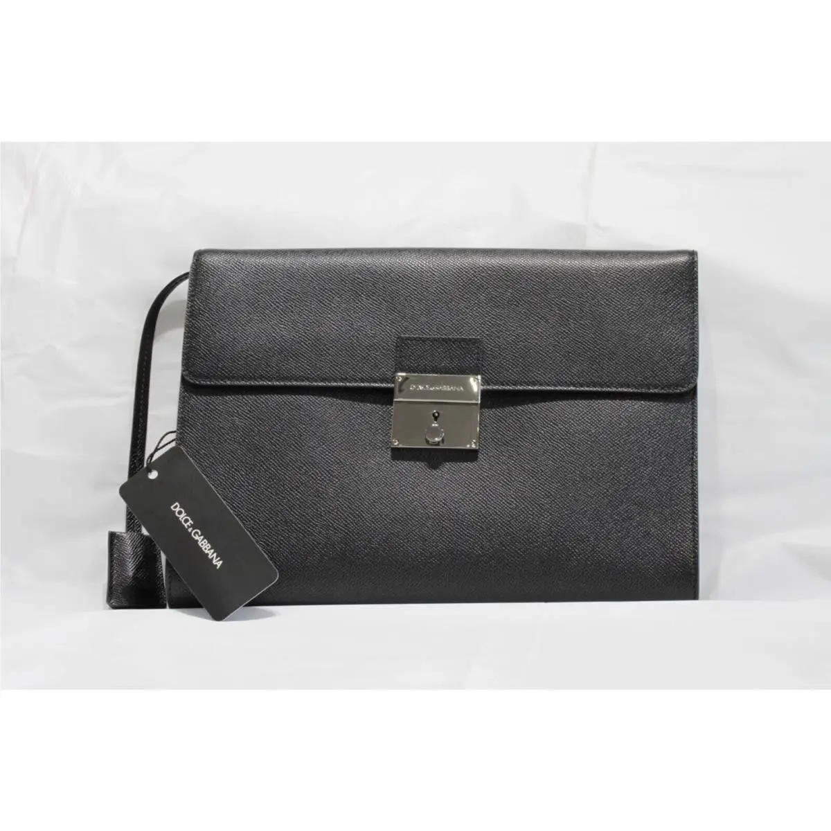 Dolce Gabbana Briefcase BM1172-A1001 Black Textured Leather 80999 Bag
