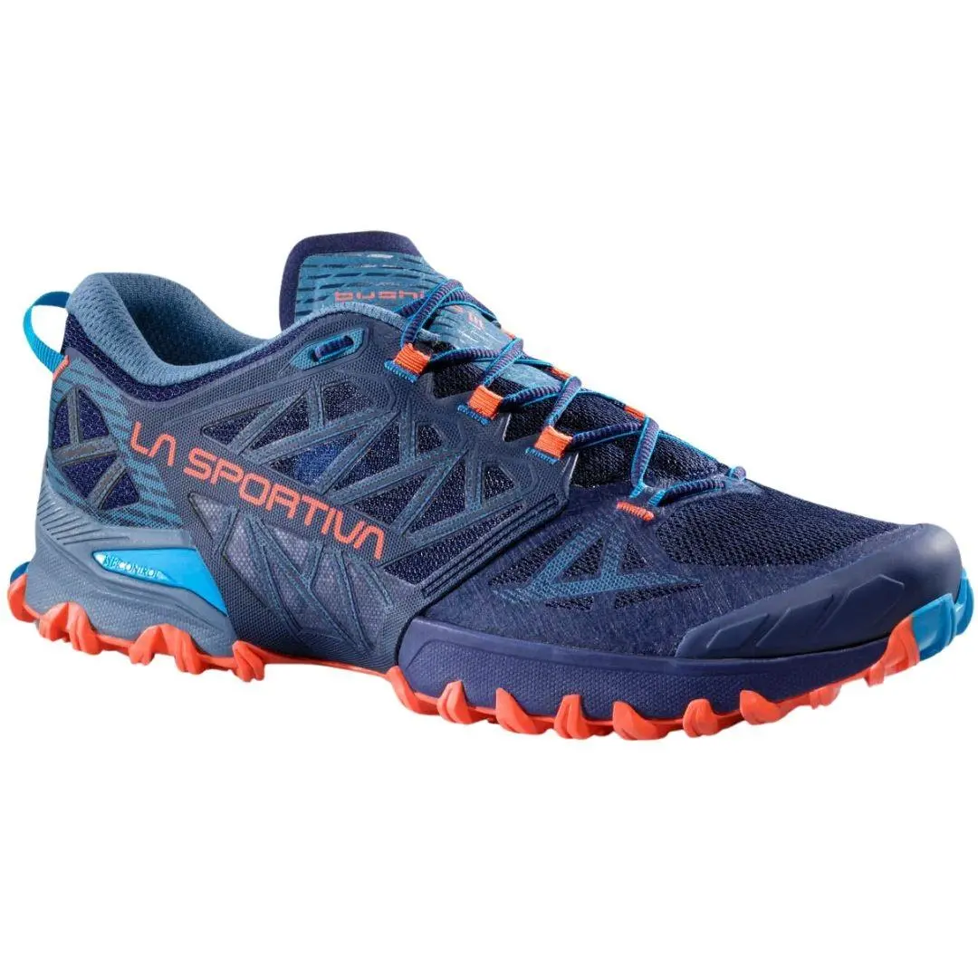 La Sportiva Bushido Iii Men`s Trail Running Shoes Deep Sea/cherry Tomato M46